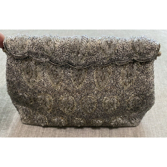 Vtg Beaded Purse Handmade in Hong Kong Evening Bag Wedding Party Prom Clutch - Picture 15 of 16